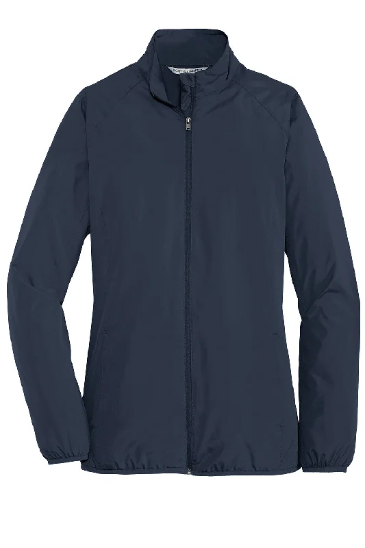 Port Authority Womens Zephyr Wind & Water Resistant Full Zip Jacket - Dress Navy Blue