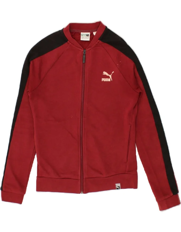 PUMA Womens Tracksuit Top Jacket UK 8 Small Red Colourblock