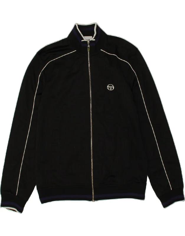 SERGIO TACCHINI Womens Tracksuit Top Jacket UK 16 Large Black Polyester