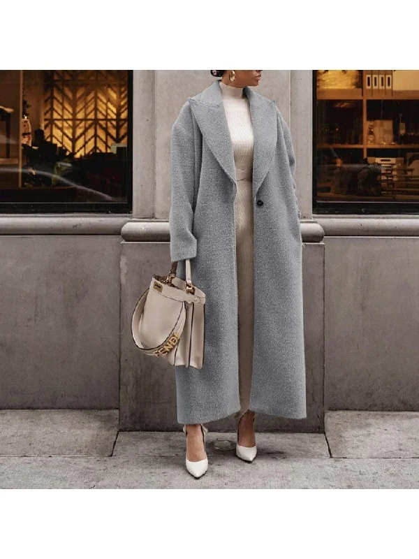 Solid Color Long Sleeve Loose Coats