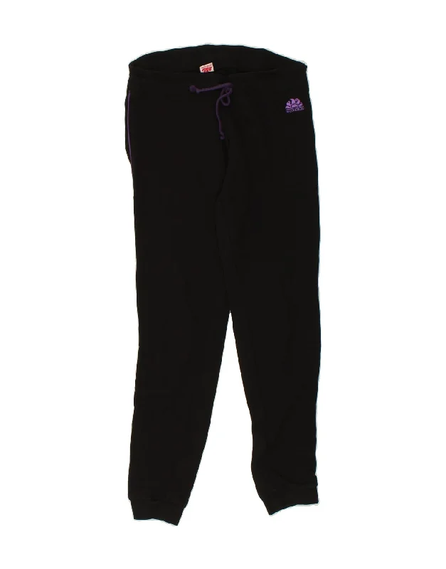 SUNDEK Womens Tracksuit Trousers Joggers UK 14 Medium Black Cotton