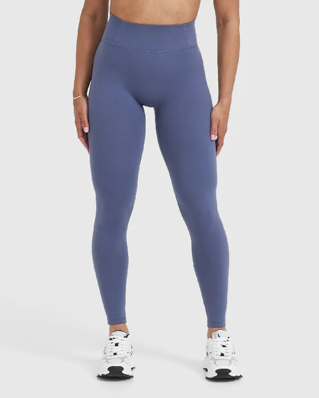 Timeless High Waisted Leggings | Slate Blue