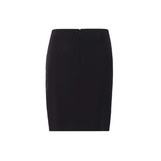 Wool Crepe Black Pencil Skirt