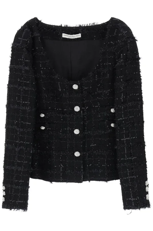 Alessandra rich tweed jacket with sequins embell FABX3760 F4325 BLACK