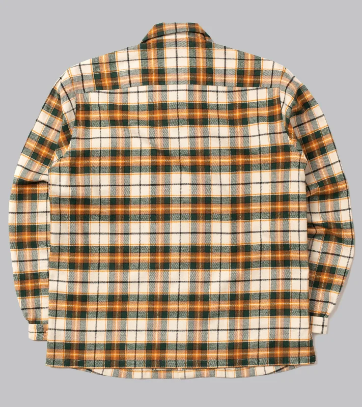 Bryceland's Cotton Sports Shirt Green/Orange Check