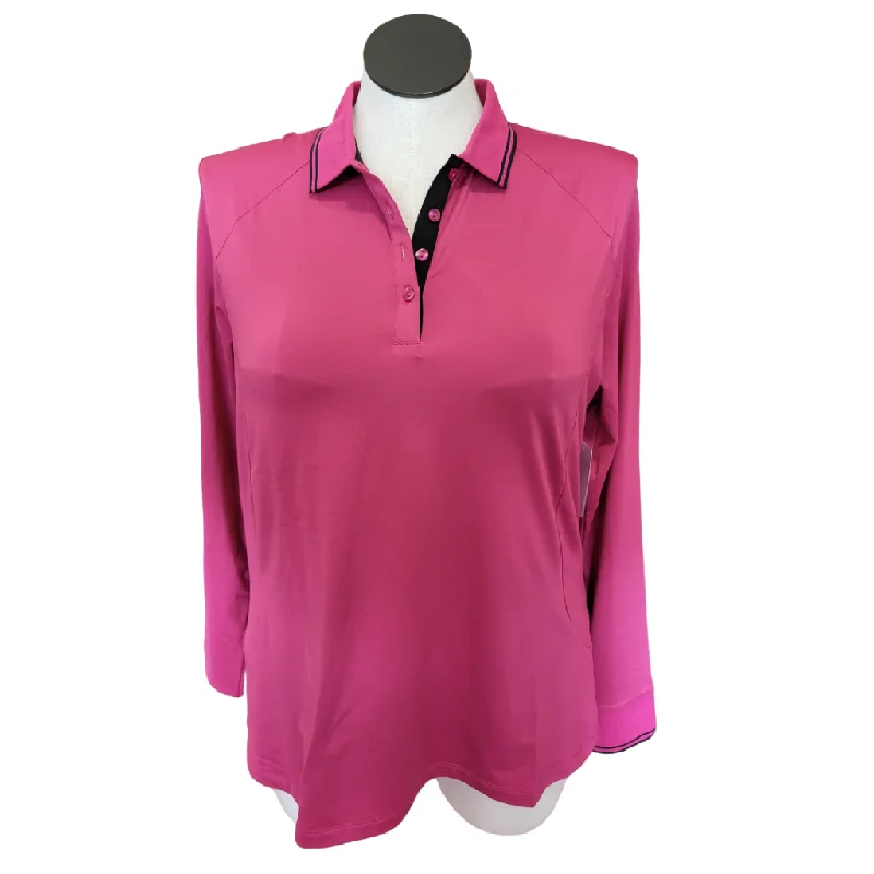 Callaway Women's Long Sleeve Fuchsia Button Golf Polo Size XXL MSP$72