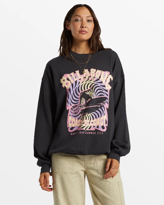 Ride In Oversized Crewneck Sweatshirt - Black Sands