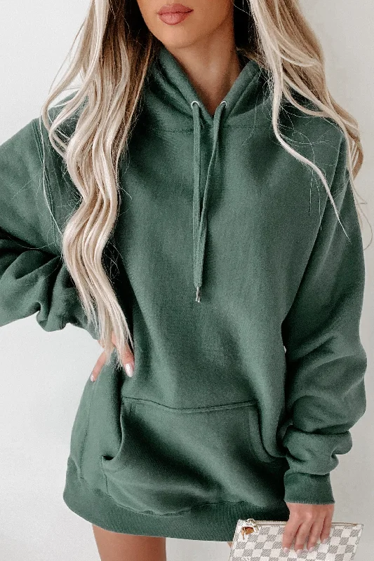 Side Ribbed Heavy Weight Hoodie (Alpine Green)