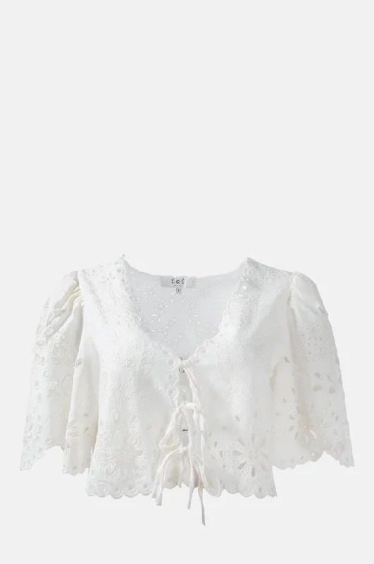 Tali Lace S/slv Top White