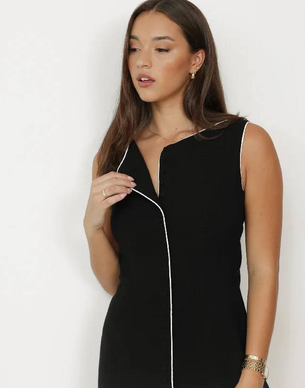 Asta Mini Dress (Black/White)