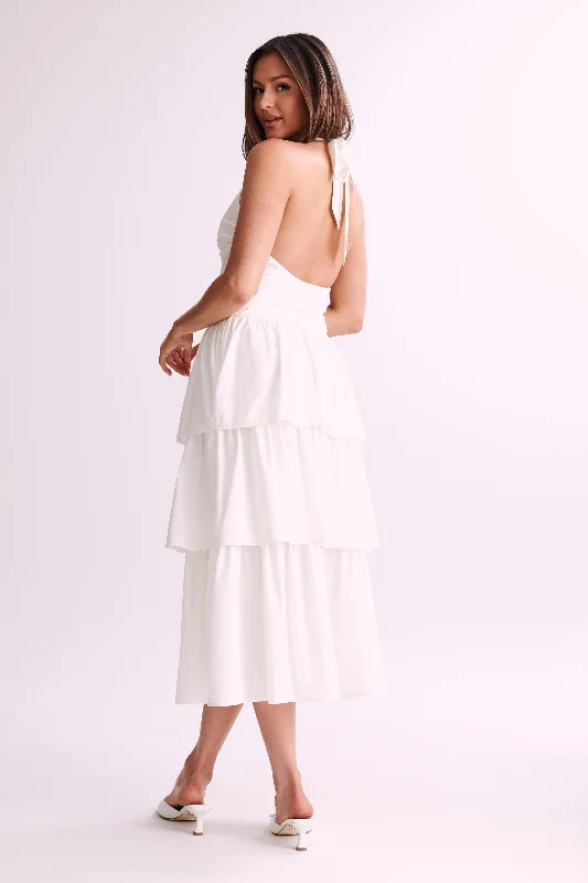 Belinda Tiered Maxi Dress - White