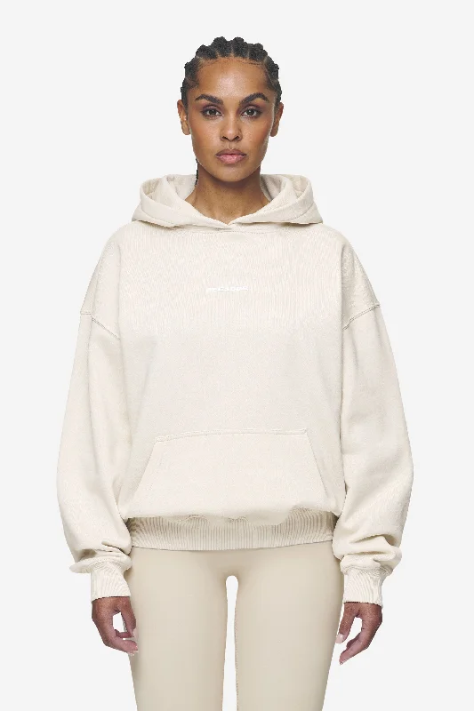 Clarita Logo Oversized Hoodie Washed Coast Sand White Gum