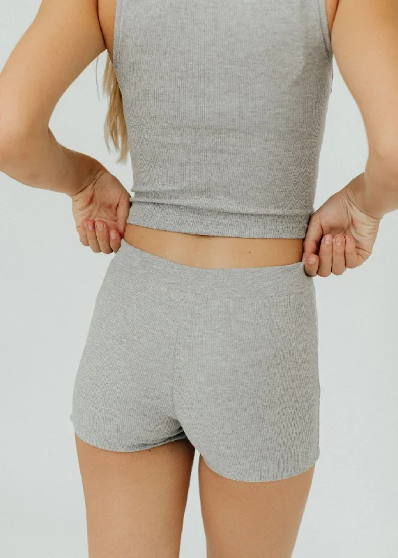 Éterne Drawstring Short in Heather Grey