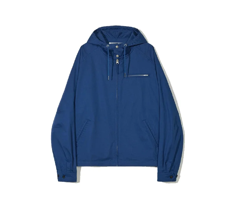 Partimento Cotton Hoodie Jacket - Blue