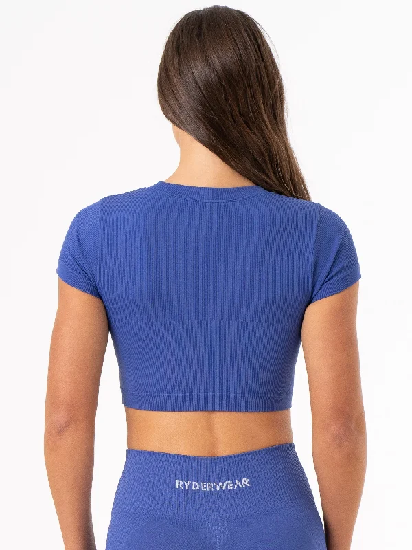 Rib Seamless T-Shirt - Cobalt