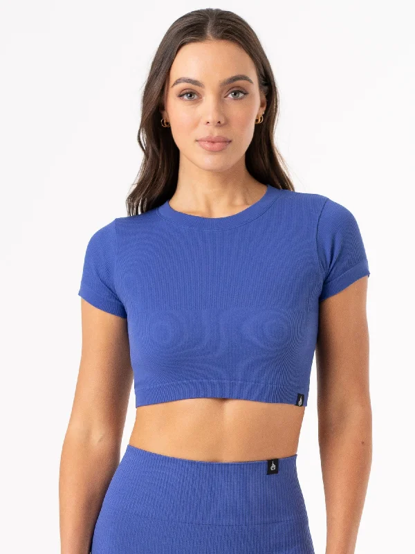 Rib Seamless T-Shirt - Cobalt