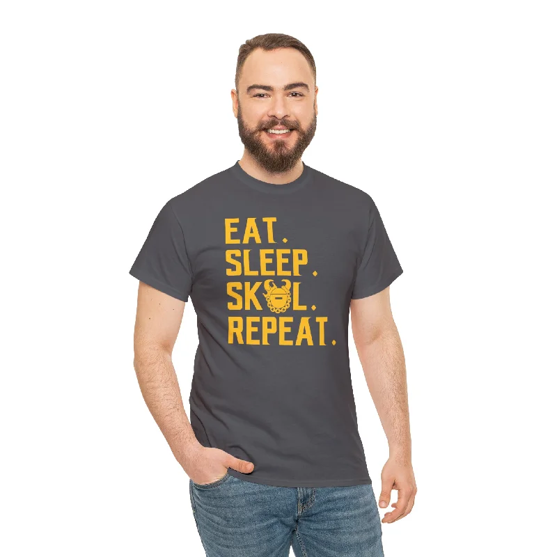 Unisex Heavy Cotton Tee - Eat. Sleep. Repeat.