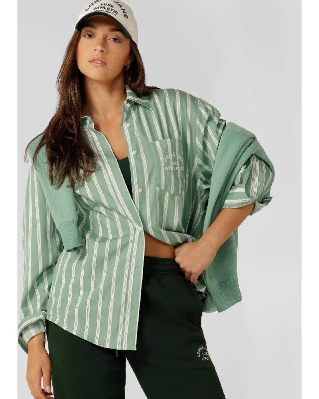 Lorna Jane Lotus Limited Edition Shirt -Green Stripe