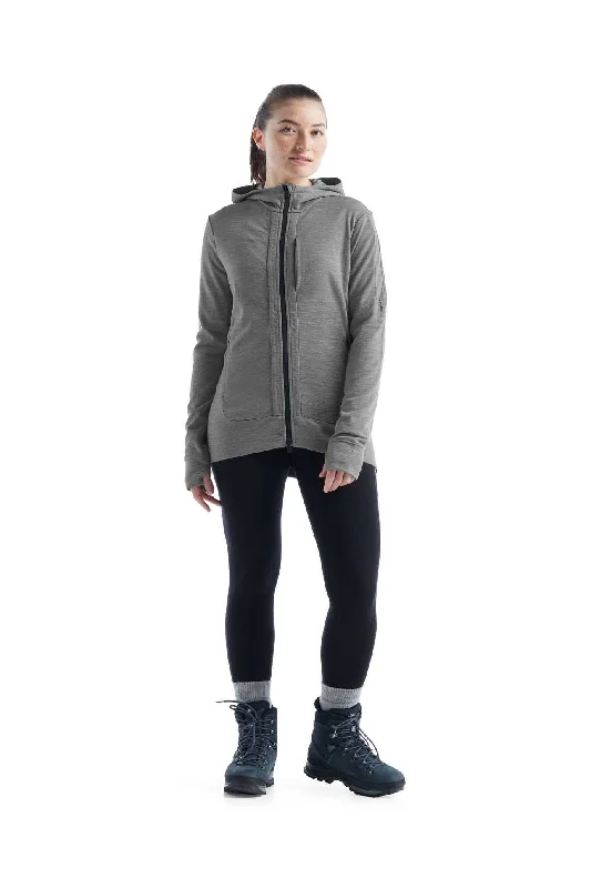 Womens Quantum III LS Zip Hoodie - Metro Heather