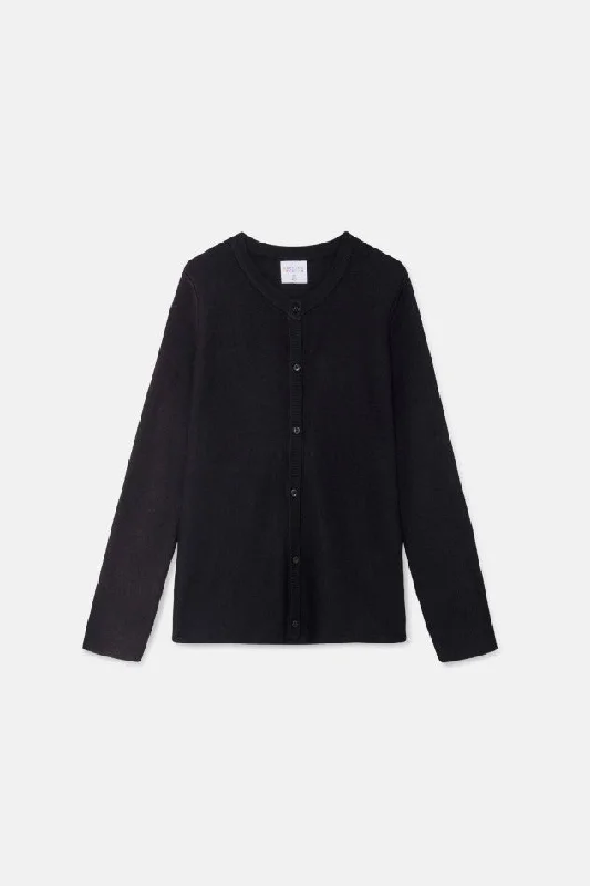 Compania Fantastica Black Fine Knit Flared Cardigan