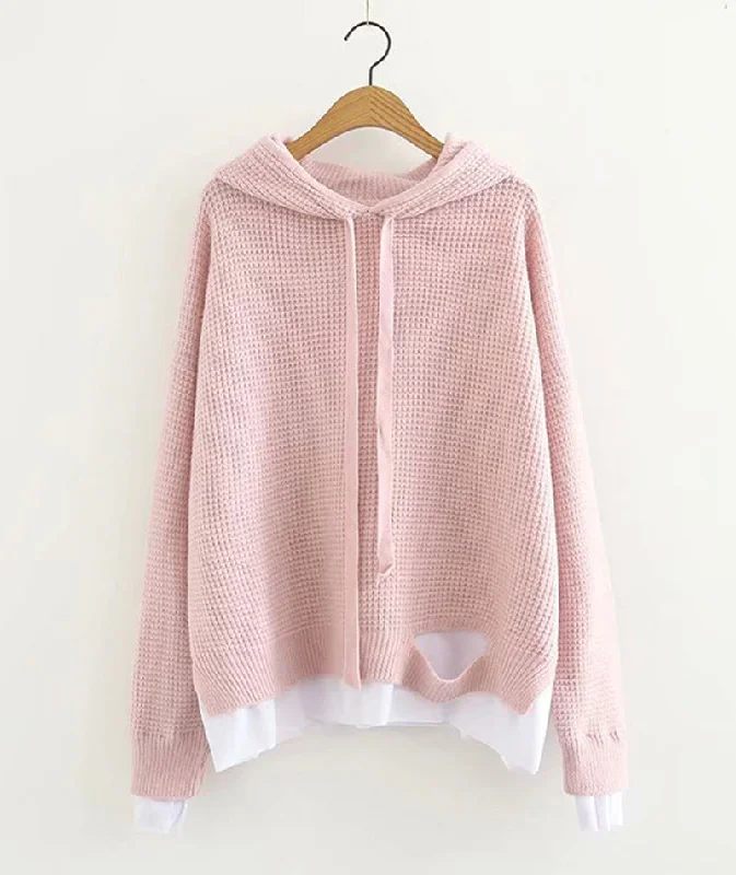 Hoodie simple loose long sleeve top  230