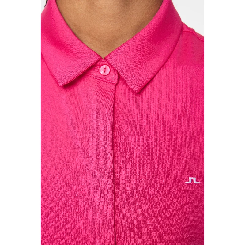 J.Lindeberg Women's Dena Sleeveless Golf Polo Shirt - Pink Peacock