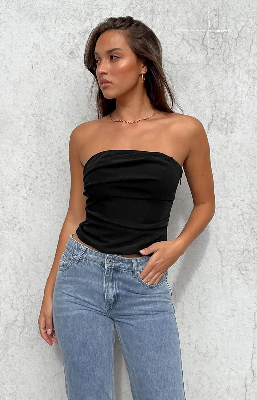 Like That Black Strapless Top