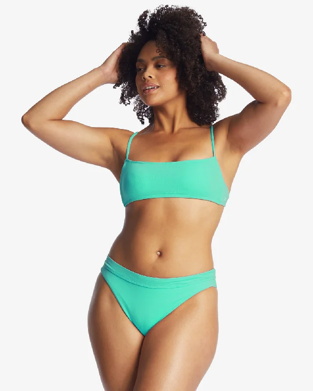 Sol Searcher Square Bralette Bikini Top - Tropical Green