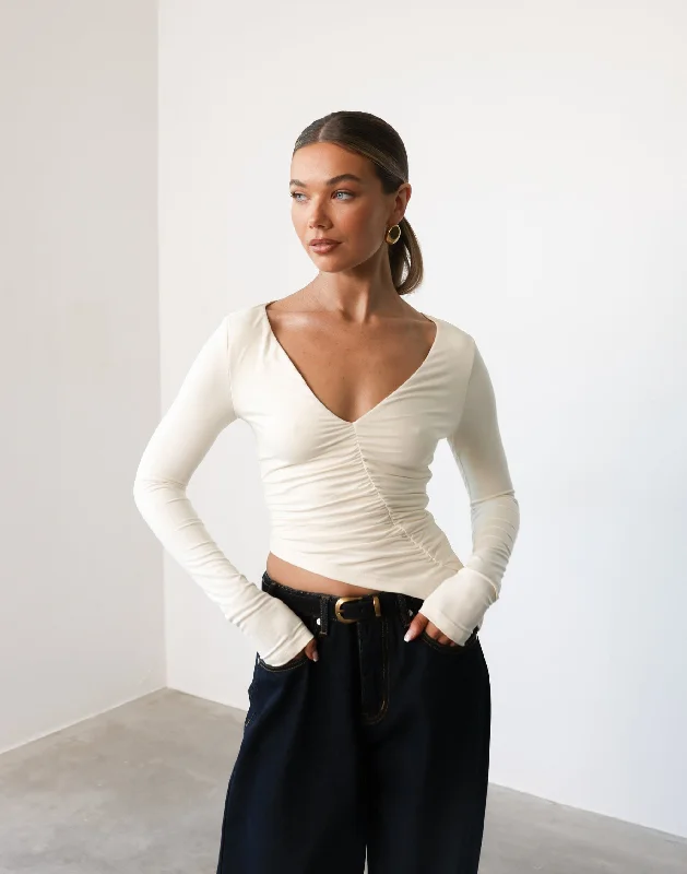 Viola Long Sleeve Top (Oat)