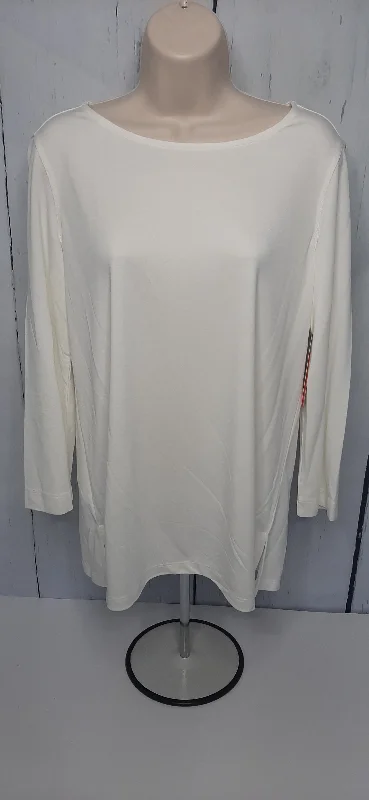 Womens white round neck top