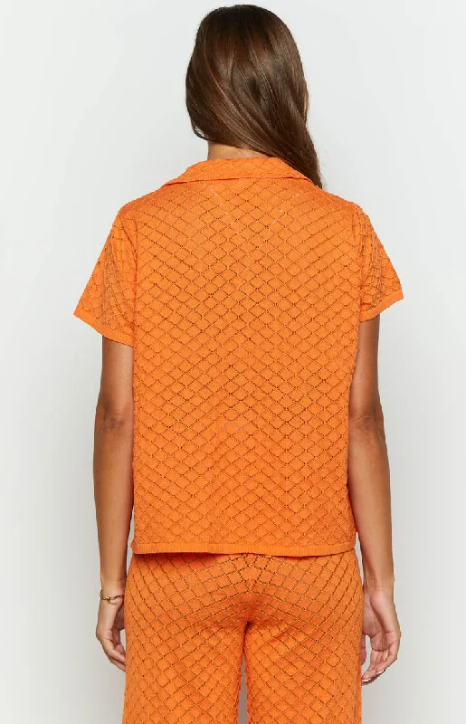 Zaida Orange Knit Top