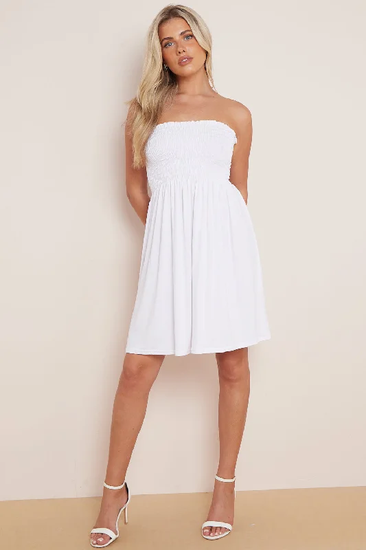 Aftershock London White Bandeau Summer Dress