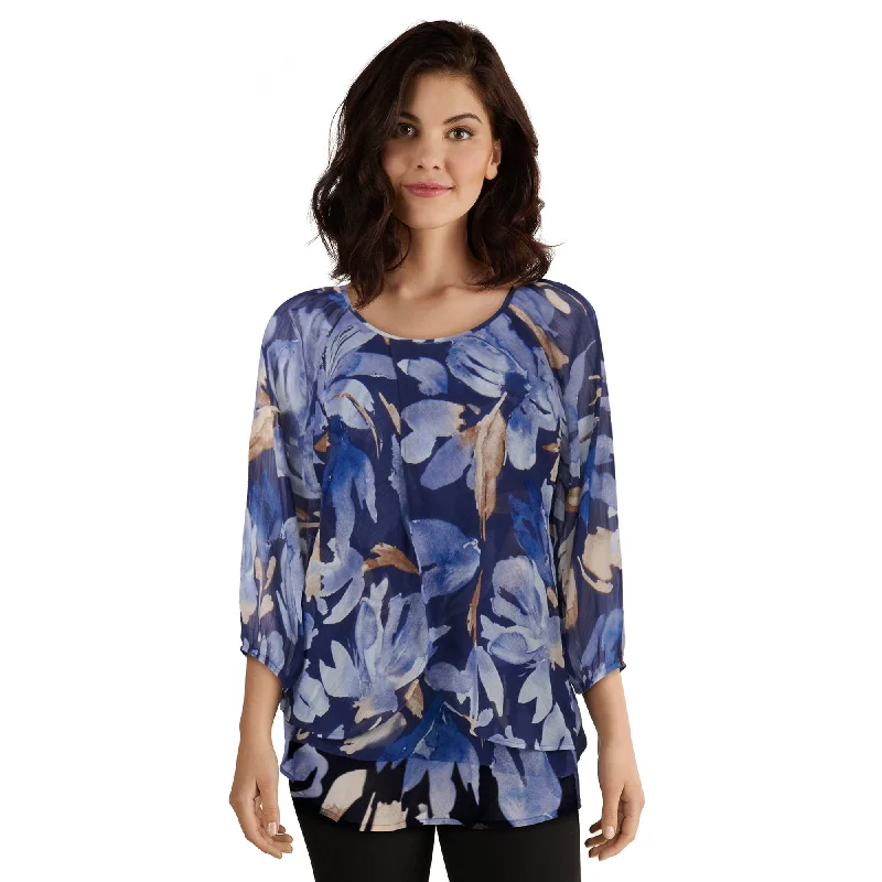 Classic Editions Women's Chiffon Tulip Blouse