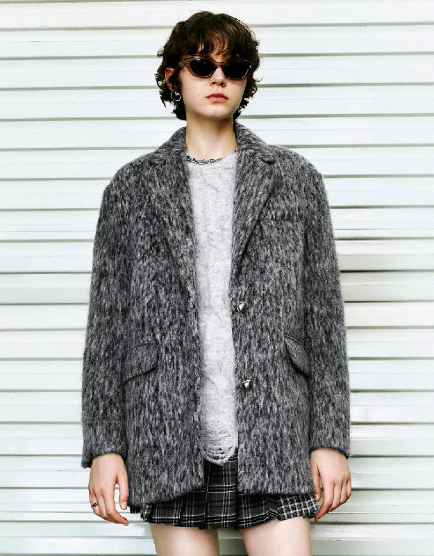 Single Breasted Woolen Blazer Coat