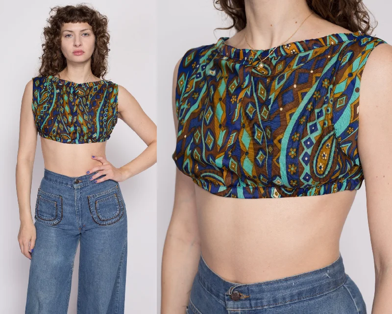 Vintage Psychedelic Cropped Tank - Petite Medium