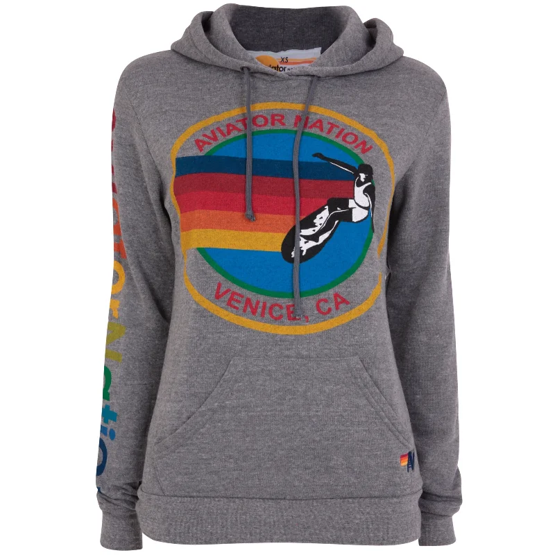 Aviator Nation Logo Hoodie Heather Grey