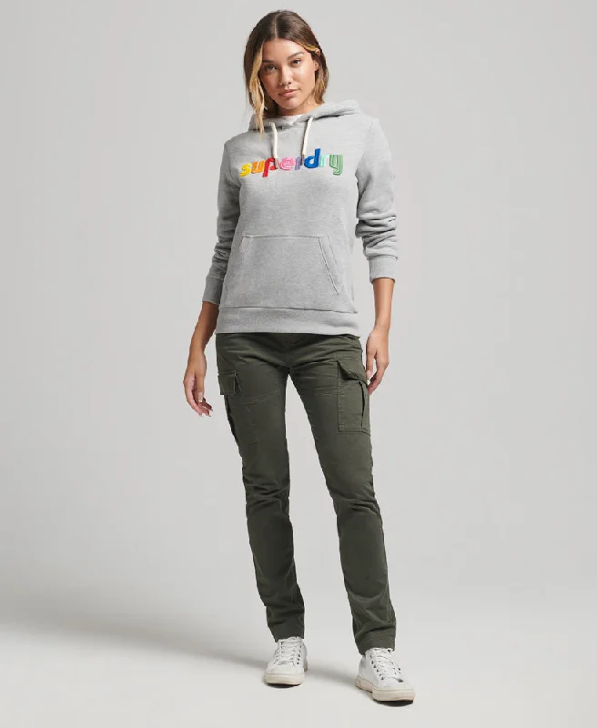 Core Logo Rainbow Hoodie | Grey Marle