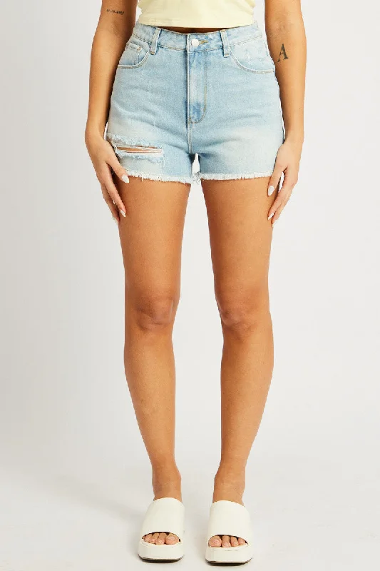 Denim Relaxed Shorts High Rise