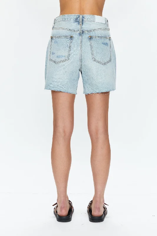 Pistola Devin High Rise Mom Cut Off Shorts in St Tropez