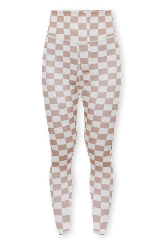 Doing This For Me Beige Checkered Legging FINAL SALE