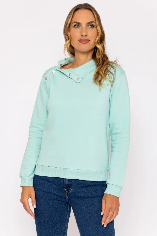 Funnel Neck Sweatshirt in Mint