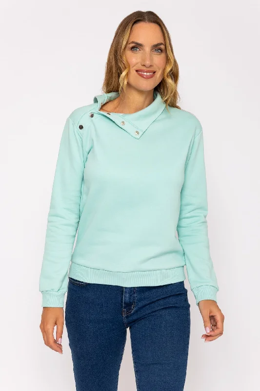 Funnel Neck Sweatshirt in Mint