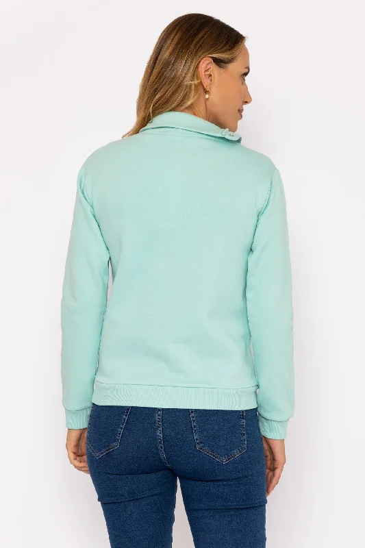 Funnel Neck Sweatshirt in Mint