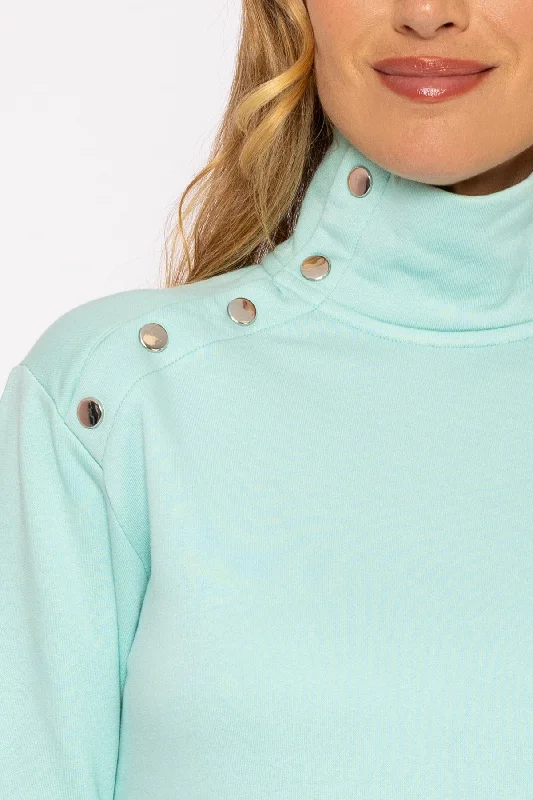 Funnel Neck Sweatshirt in Mint