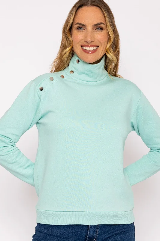 Funnel Neck Sweatshirt in Mint