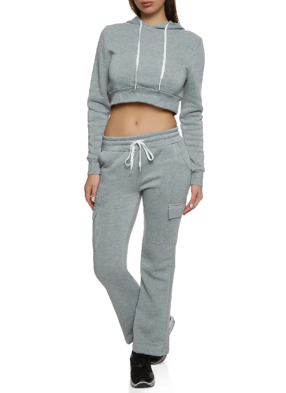 Fleece Cropped Hoodie