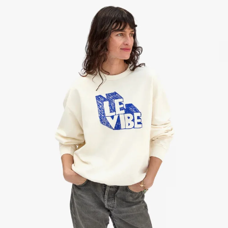 ""Le Vibe"" Oversized Sweatshirt (Cream)