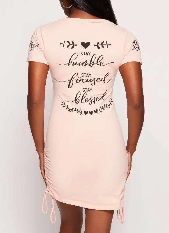 Sequin Blessed Beyond Measure Graphic T Shirt Dress