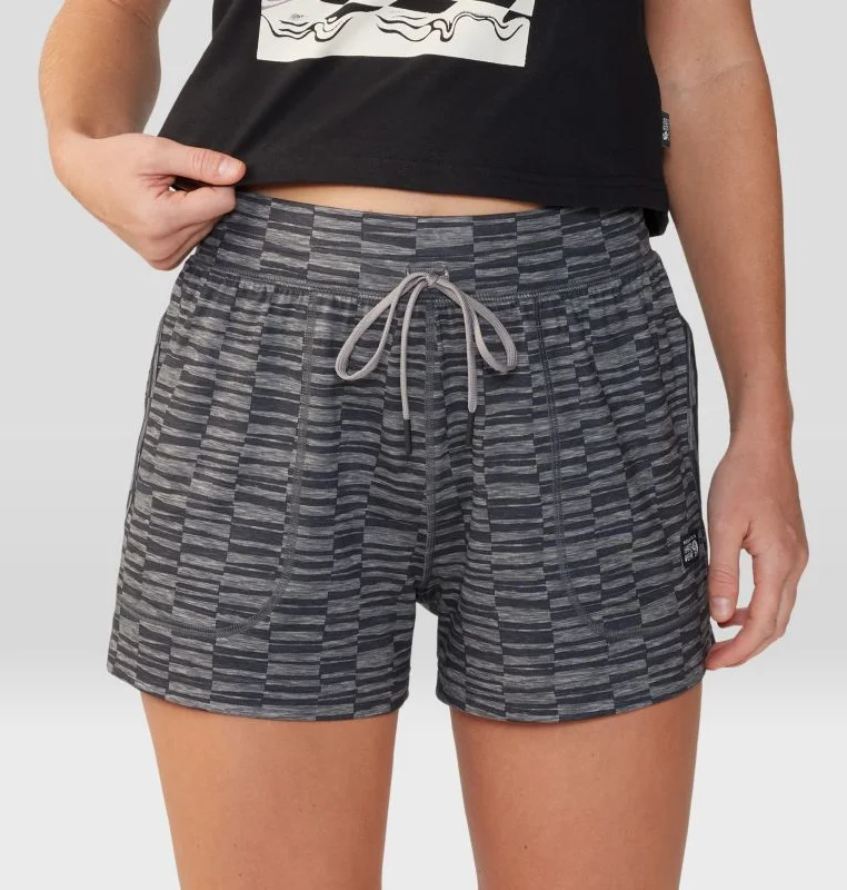 Women's Chillaction Short - Ashen Sediment Check Print