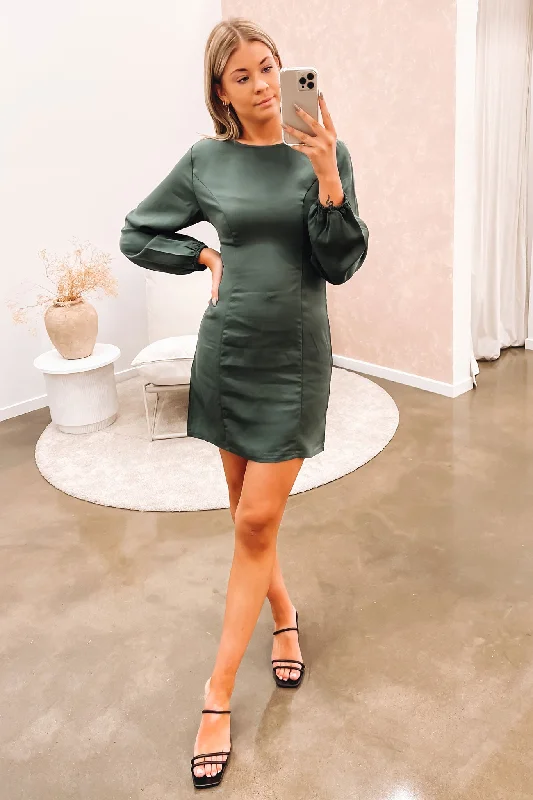 Oscar Long Sleeve Dress Green